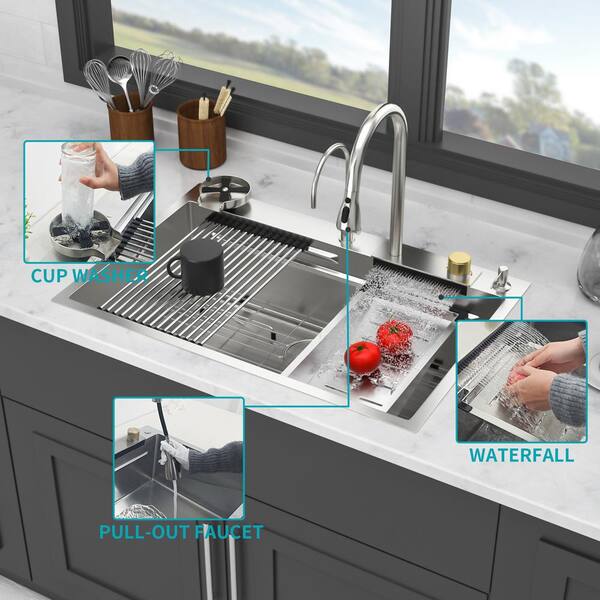 Luxury Smart Waterfall Stainless Steel Kitchen Sink