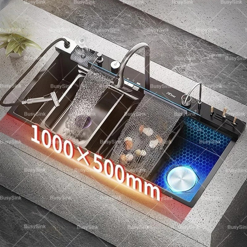 Luxury Smart Waterfall Stainless Steel Kitchen Sink