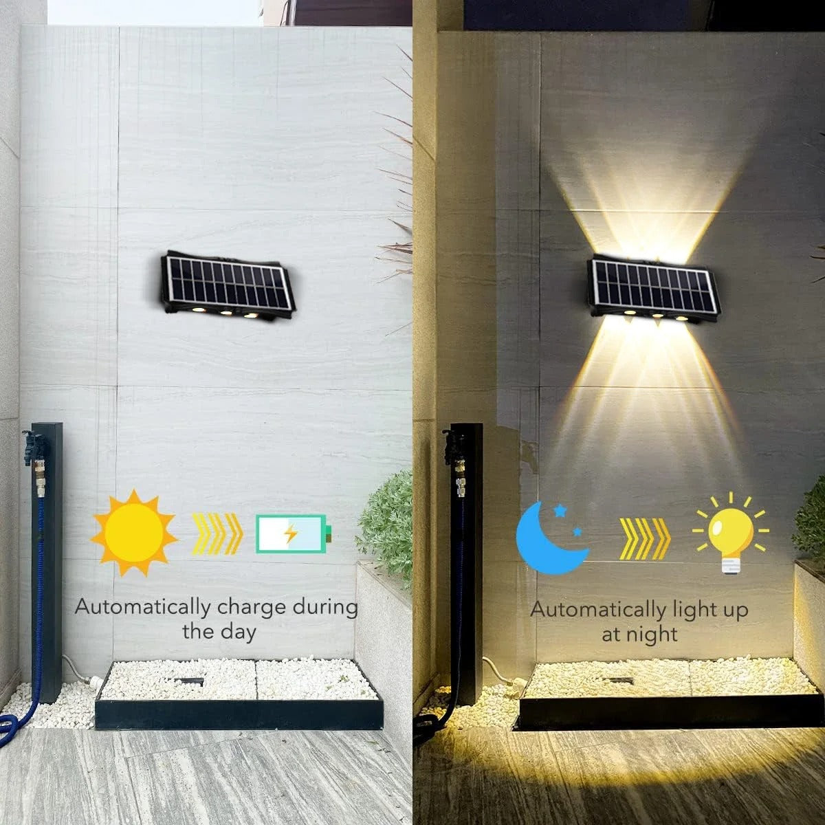 SolarGlow Up & Down Outdoor Wall Lamp