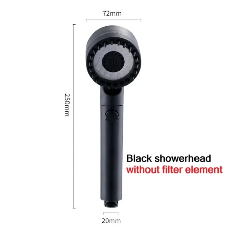 High-Pressure 3-Mode Shower Head with Filter &amp; Massage Brush